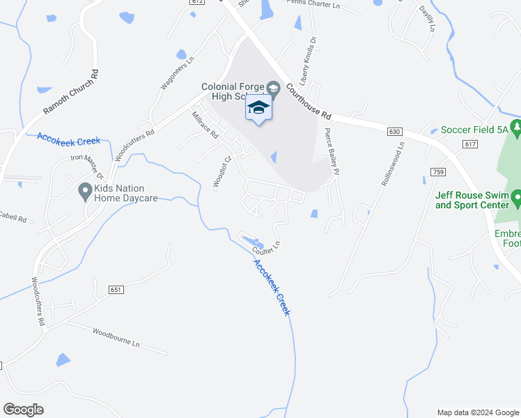 map of restaurants, bars, coffee shops, grocery stores, and more near 11 Beaumont Lane in Stafford