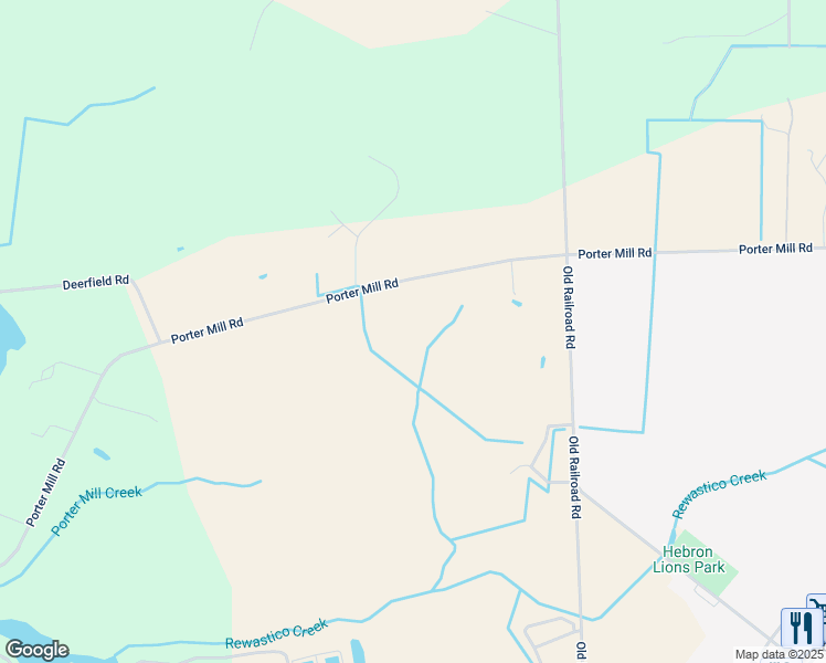 map of restaurants, bars, coffee shops, grocery stores, and more near 26213 Porter Mill Road in Hebron