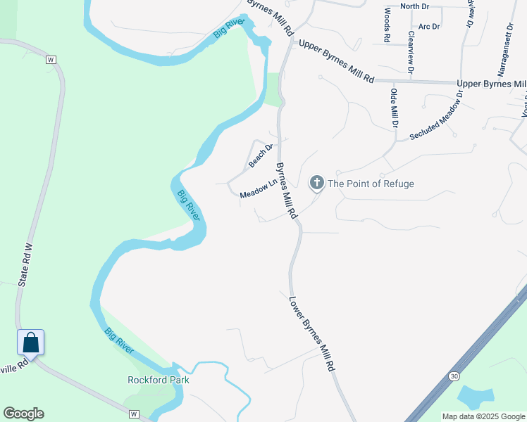 map of restaurants, bars, coffee shops, grocery stores, and more near 6831 Reginald Drive in Byrnes Mill
