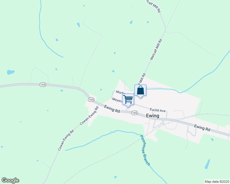 map of restaurants, bars, coffee shops, grocery stores, and more near in Ewing