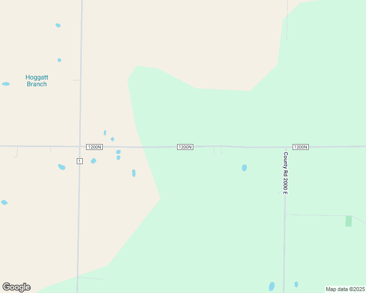 map of restaurants, bars, coffee shops, grocery stores, and more near County Road 1200N in Wayne County