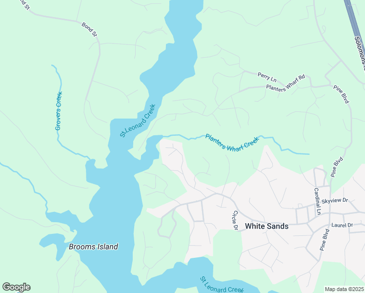 map of restaurants, bars, coffee shops, grocery stores, and more near 8196 Sycamore Rd in Lusby