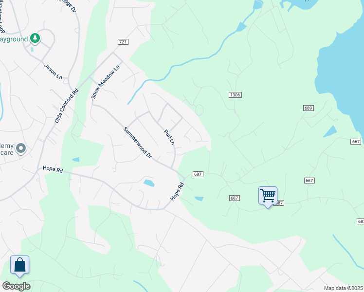 map of restaurants, bars, coffee shops, grocery stores, and more near 14 Puri Lane in Stafford