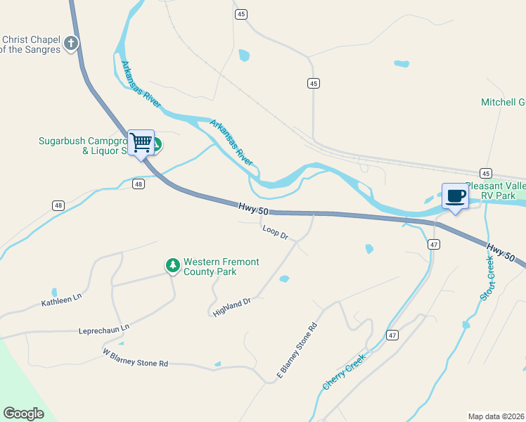 map of restaurants, bars, coffee shops, grocery stores, and more near 9700 U.S. 50 in Howard