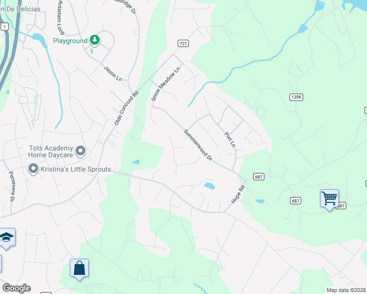map of restaurants, bars, coffee shops, grocery stores, and more near 36 Sunrise Valley Court in Stafford