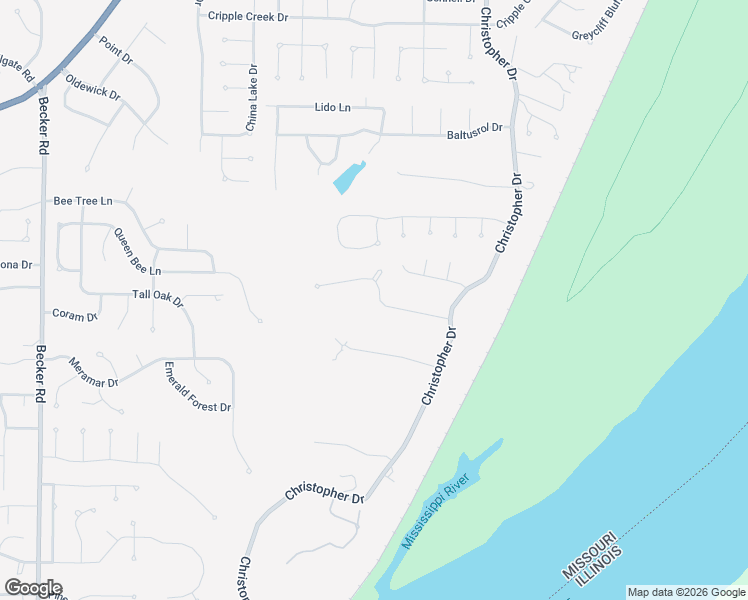 map of restaurants, bars, coffee shops, grocery stores, and more near 2540 Christopher Oaks Court in St. Louis