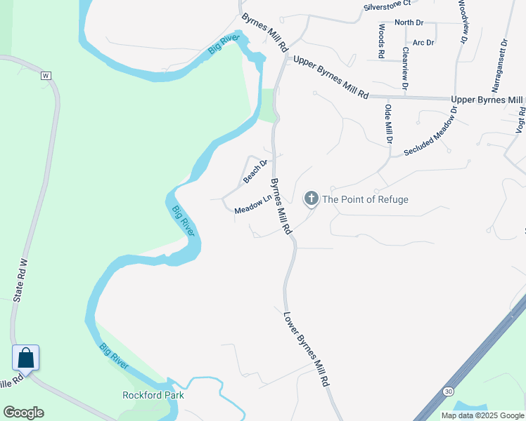 map of restaurants, bars, coffee shops, grocery stores, and more near 6831 Reginald Drive in Byrnes Mill