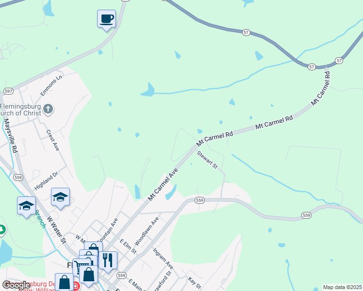 map of restaurants, bars, coffee shops, grocery stores, and more near 278 Crestview in Flemingsburg