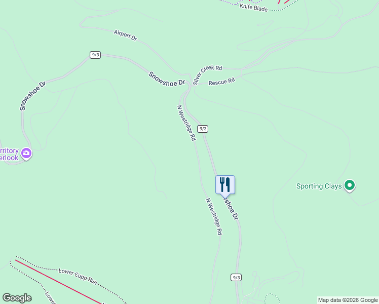 map of restaurants, bars, coffee shops, grocery stores, and more near West Ridge Road North in Dunmore
