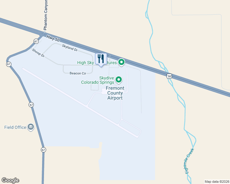 map of restaurants, bars, coffee shops, grocery stores, and more near 60298 U.S. 50 in Penrose