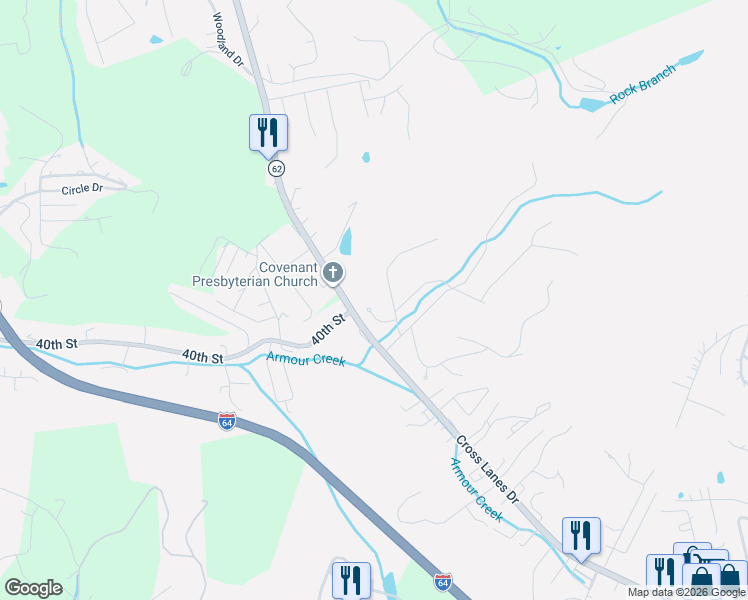map of restaurants, bars, coffee shops, grocery stores, and more near 108 Holley Drive in Nitro