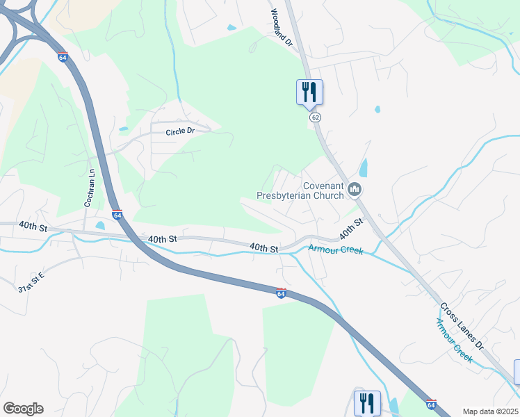 map of restaurants, bars, coffee shops, grocery stores, and more near 1000 Shadow Hills in Nitro