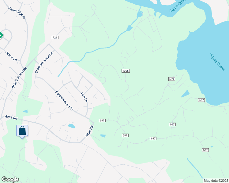 map of restaurants, bars, coffee shops, grocery stores, and more near 53 Macgregor Ridge Road in Stafford