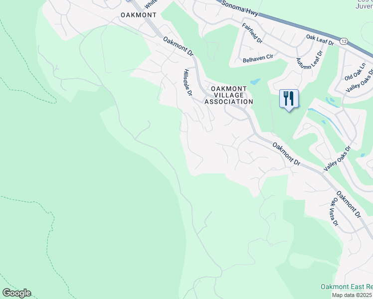 map of restaurants, bars, coffee shops, grocery stores, and more near 827 Wild Oak Drive in Santa Rosa