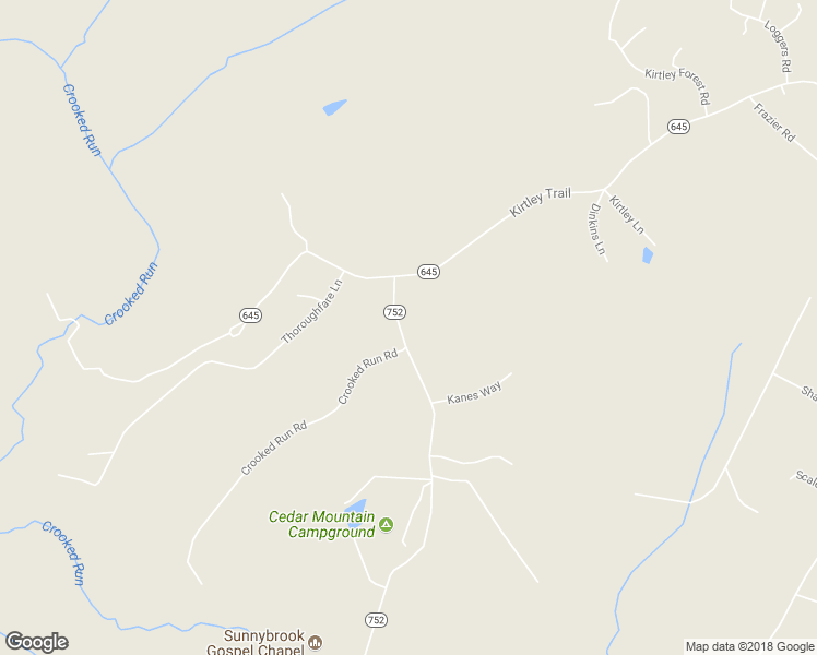 map of restaurants, bars, coffee shops, grocery stores, and more near 19443 Camp Road in Culpeper