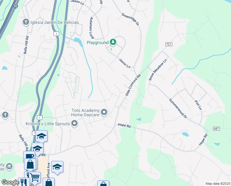 map of restaurants, bars, coffee shops, grocery stores, and more near 4 Cornerstone Drive in Stafford