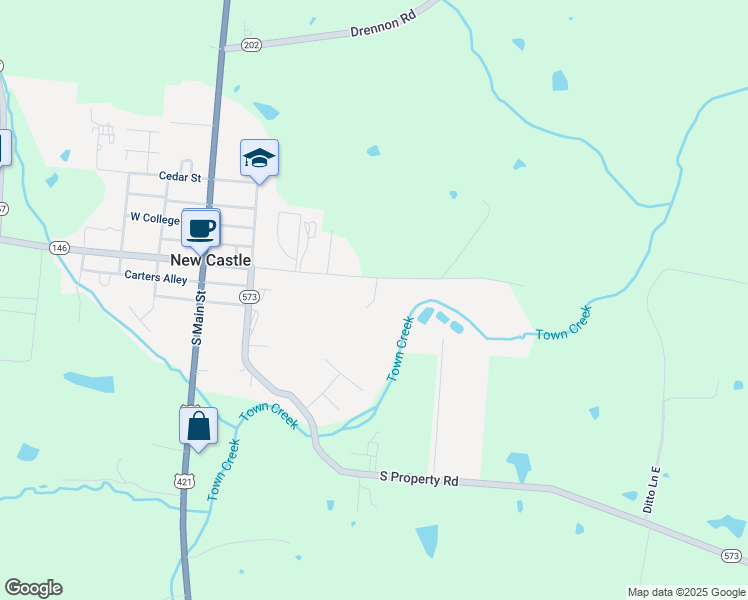map of restaurants, bars, coffee shops, grocery stores, and more near George Mason Drive in New Castle