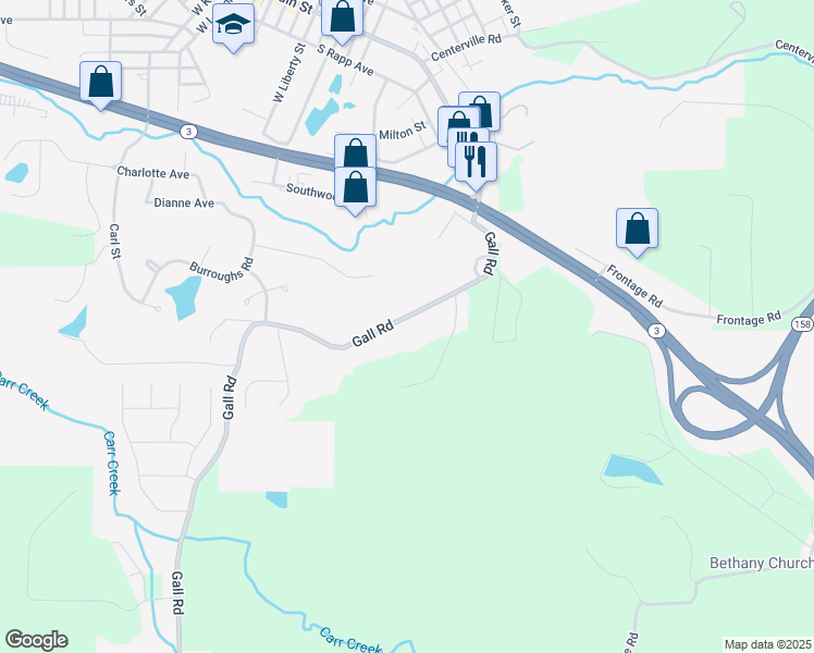 map of restaurants, bars, coffee shops, grocery stores, and more near 128 Gall Road in Columbia