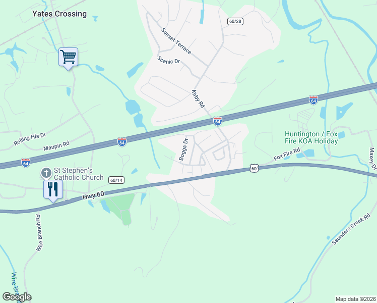 map of restaurants, bars, coffee shops, grocery stores, and more near 118 Boggs Drive in Milton