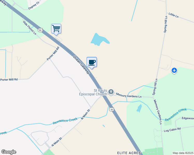 map of restaurants, bars, coffee shops, grocery stores, and more near Hebron Woods Boulevard in Hebron
