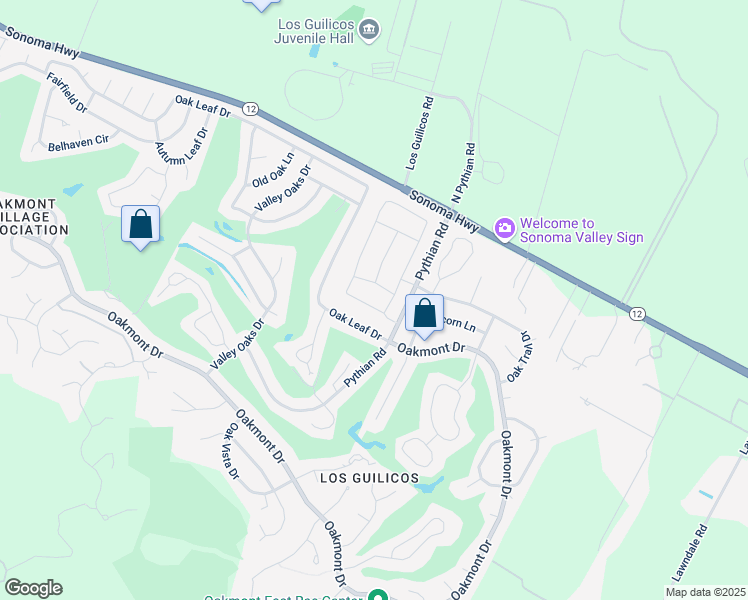 map of restaurants, bars, coffee shops, grocery stores, and more near 7529 Walnut Orchard Way in Santa Rosa