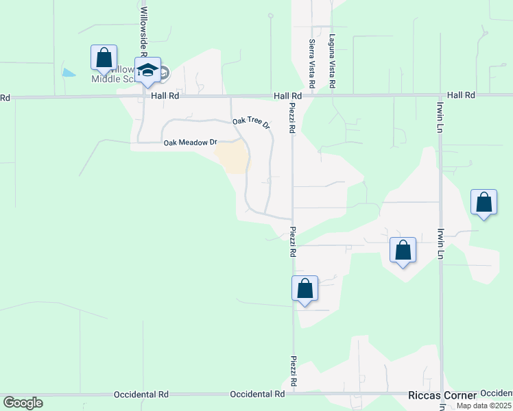 map of restaurants, bars, coffee shops, grocery stores, and more near 335 Oak Tree Drive in Santa Rosa