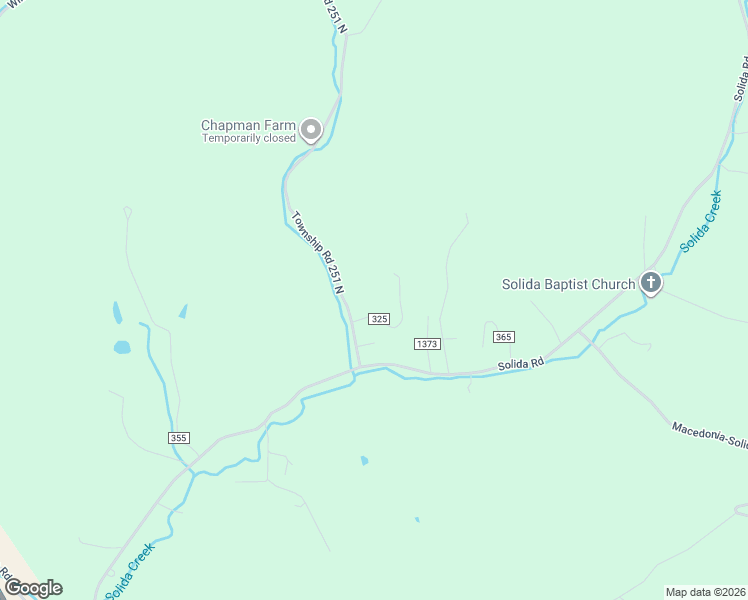 map of restaurants, bars, coffee shops, grocery stores, and more near 205 Township Road 325 in South Point