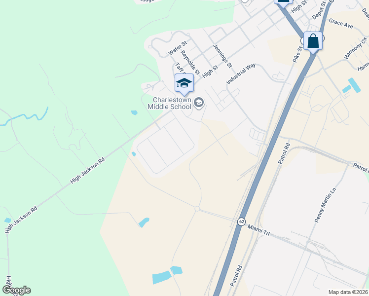 map of restaurants, bars, coffee shops, grocery stores, and more near 8830 Woodford Drive in Charlestown