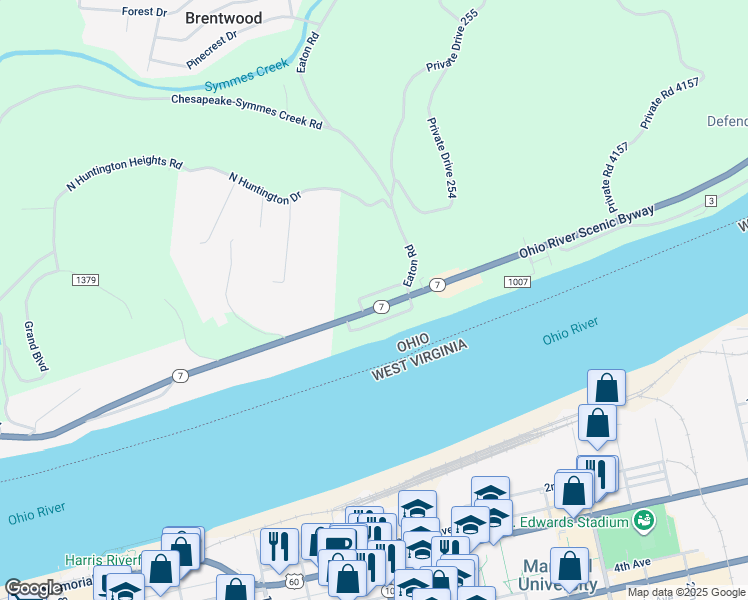 map of restaurants, bars, coffee shops, grocery stores, and more near 814 Rockwood Avenue in Chesapeake