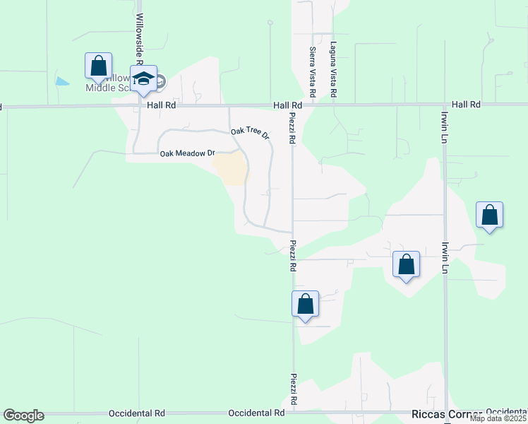 map of restaurants, bars, coffee shops, grocery stores, and more near 335 Oak Tree Drive in Santa Rosa
