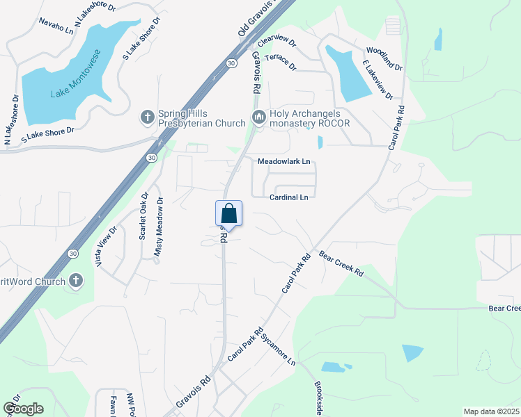 map of restaurants, bars, coffee shops, grocery stores, and more near 7049 Brooks Farm Road in House Springs