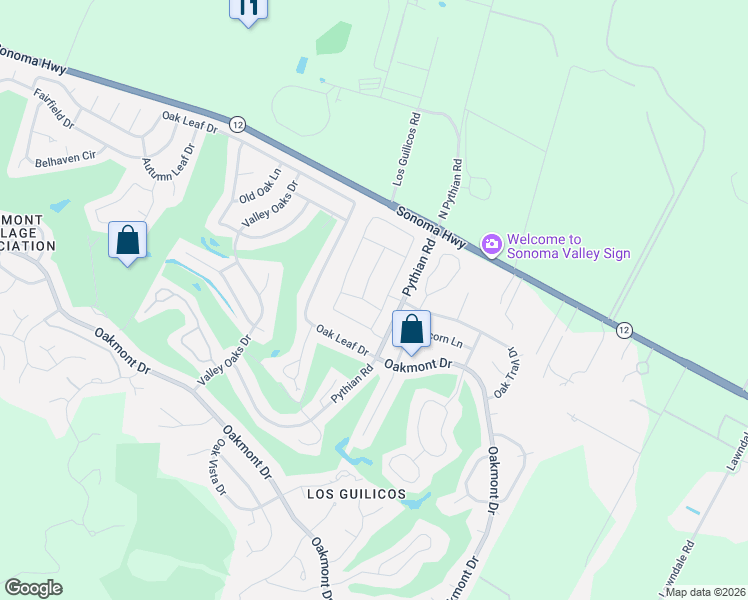 map of restaurants, bars, coffee shops, grocery stores, and more near 7529 Walnut Orchard Way in Santa Rosa