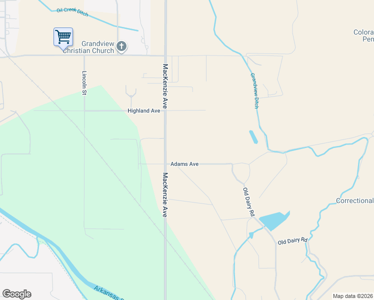 map of restaurants, bars, coffee shops, grocery stores, and more near 3355 Adams Avenue in Cañon City