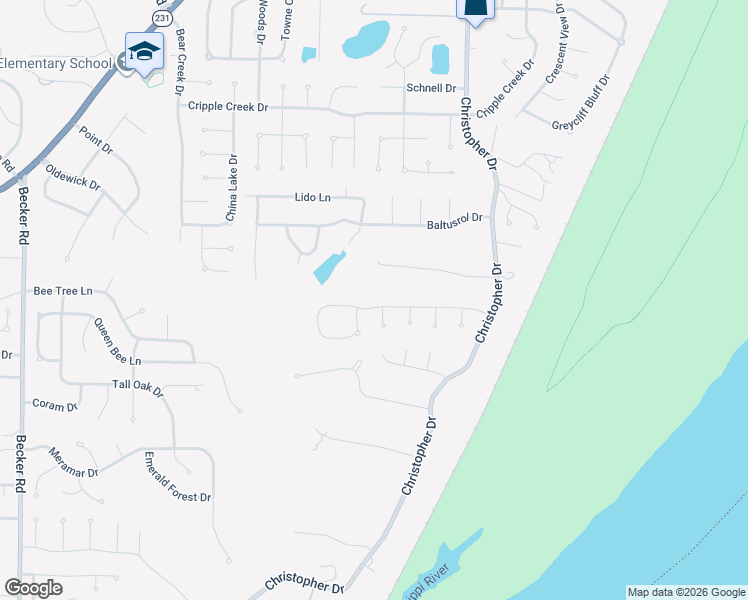 map of restaurants, bars, coffee shops, grocery stores, and more near 2621 Bluff Ridge Drive in St. Louis