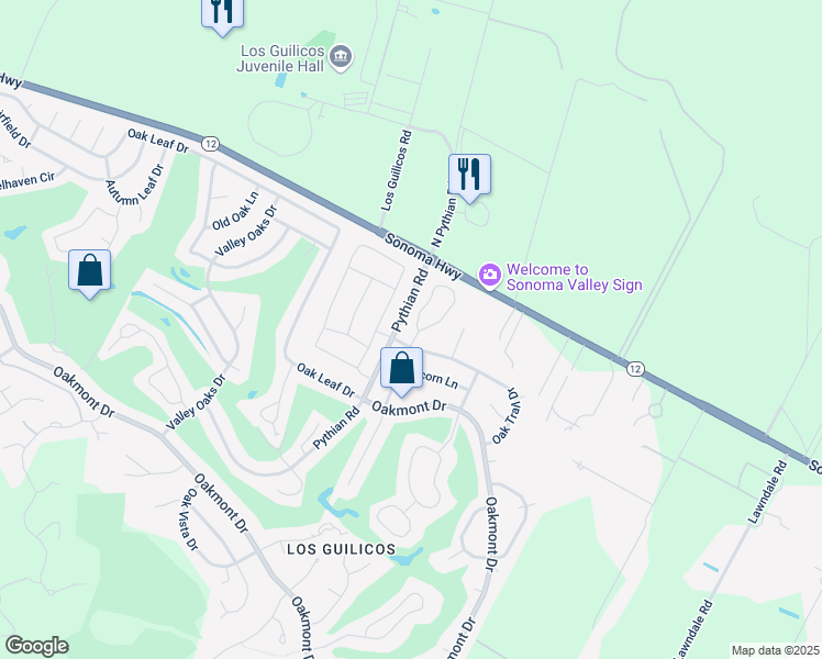 map of restaurants, bars, coffee shops, grocery stores, and more near 110 Mountain Vista Circle in Santa Rosa