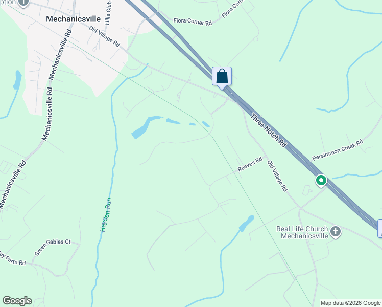 map of restaurants, bars, coffee shops, grocery stores, and more near 38888 Reeves Road in Mechanicsville