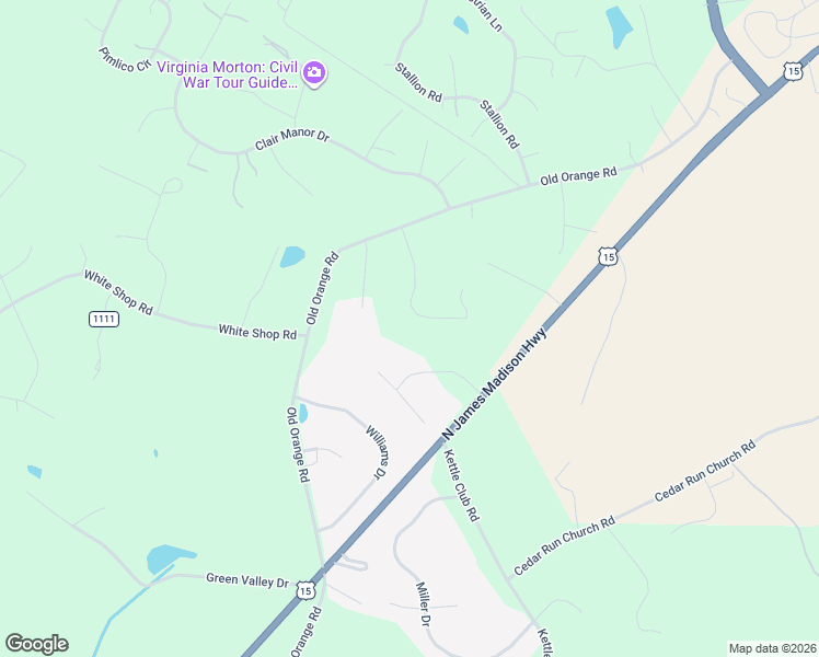 map of restaurants, bars, coffee shops, grocery stores, and more near 11456 Fox Hill Road in Culpeper