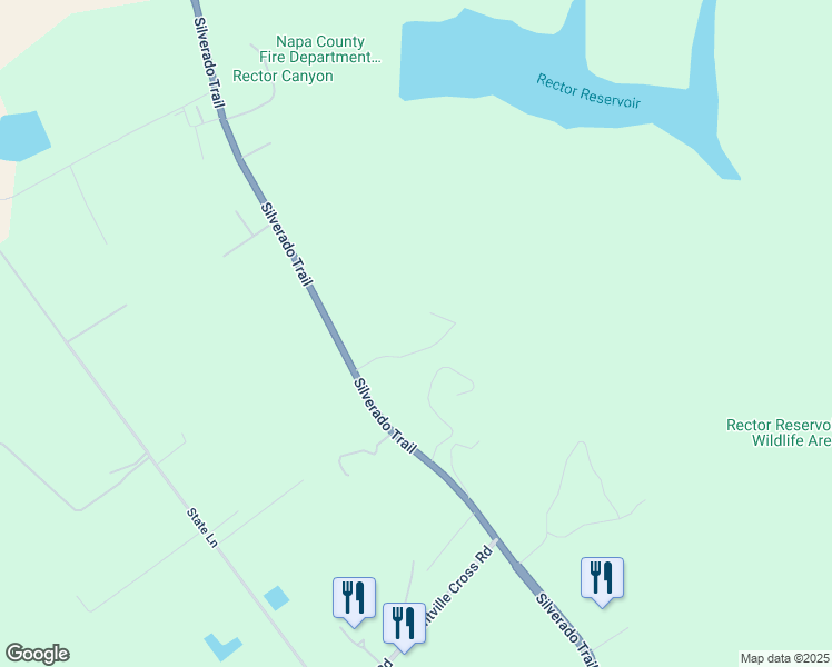map of restaurants, bars, coffee shops, grocery stores, and more near 7148 Silverado Trail in Napa