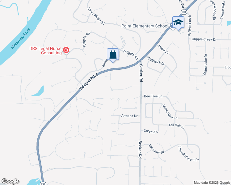 map of restaurants, bars, coffee shops, grocery stores, and more near 3051 Nettie Drive in St. Louis