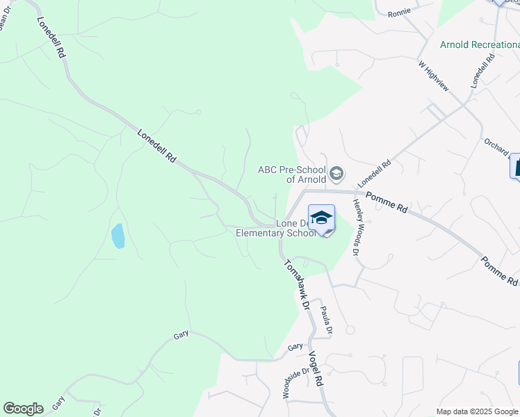 map of restaurants, bars, coffee shops, grocery stores, and more near 3559 Elk Ridge Drive in Arnold