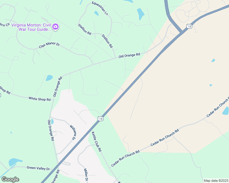 map of restaurants, bars, coffee shops, grocery stores, and more near 11530 Fox Hill Lane in Culpeper