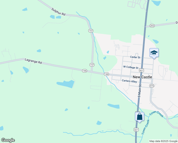 map of restaurants, bars, coffee shops, grocery stores, and more near 33-355 Sulphur Road in New Castle