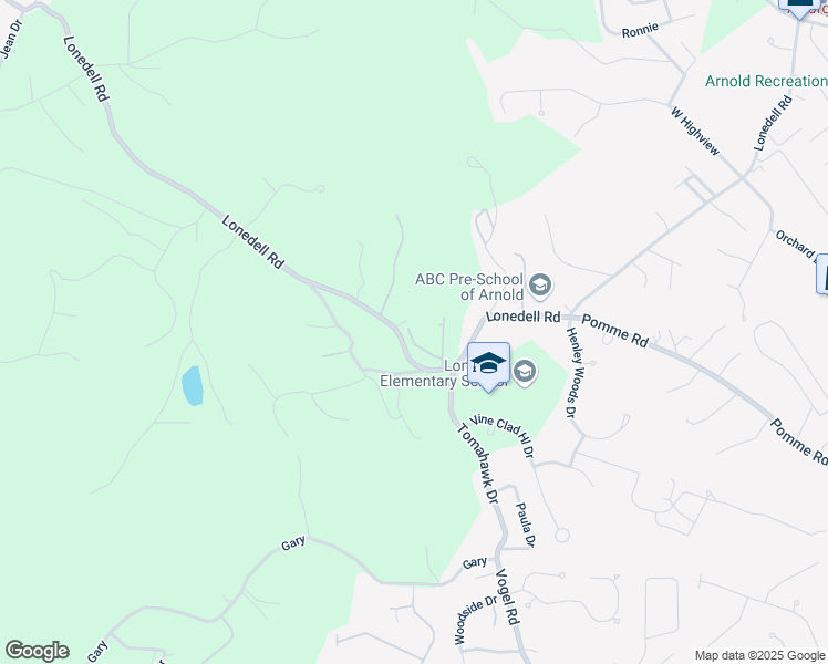 map of restaurants, bars, coffee shops, grocery stores, and more near 3569 Elk Ridge Drive in Arnold