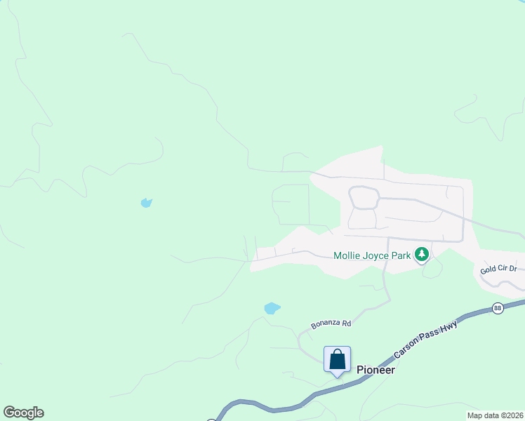 map of restaurants, bars, coffee shops, grocery stores, and more near 23300 Stirnaman Mine Road in Pioneer