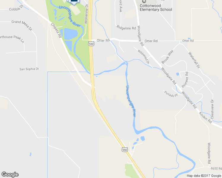 map of restaurants, bars, coffee shops, grocery stores, and more near 17112 Highway 550 in Montrose