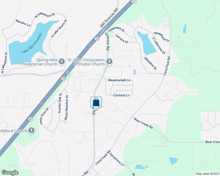 map of restaurants, bars, coffee shops, grocery stores, and more near 213 Hummingbird Lane in House Springs