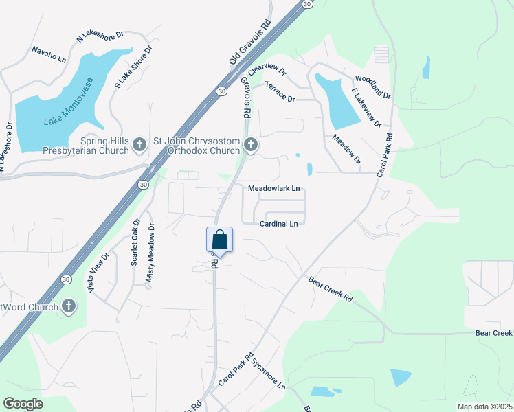 map of restaurants, bars, coffee shops, grocery stores, and more near 213 Hummingbird Lane in House Springs