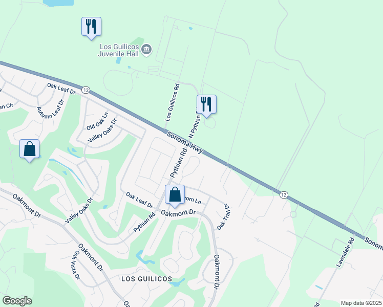 map of restaurants, bars, coffee shops, grocery stores, and more near 146 Mountain Vista Circle in Santa Rosa