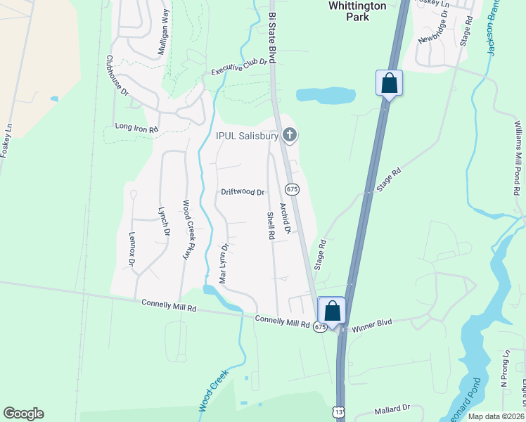 map of restaurants, bars, coffee shops, grocery stores, and more near 30046 Mariner Drive in Delmar