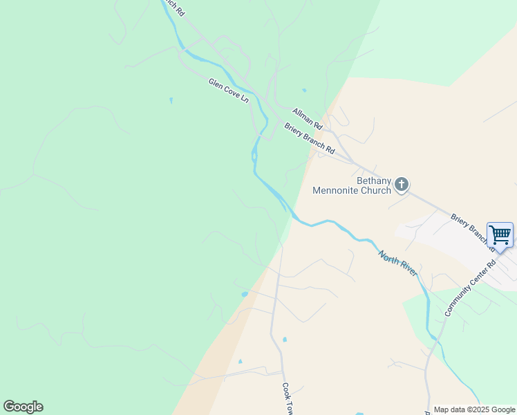 map of restaurants, bars, coffee shops, grocery stores, and more near 11009 Cook Town Road in Bridgewater